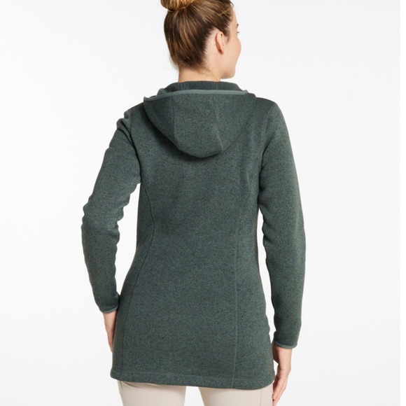 L.L.Bean Women's Grey Sweater Fleece Coat Size Medium - Picture 3 of 16